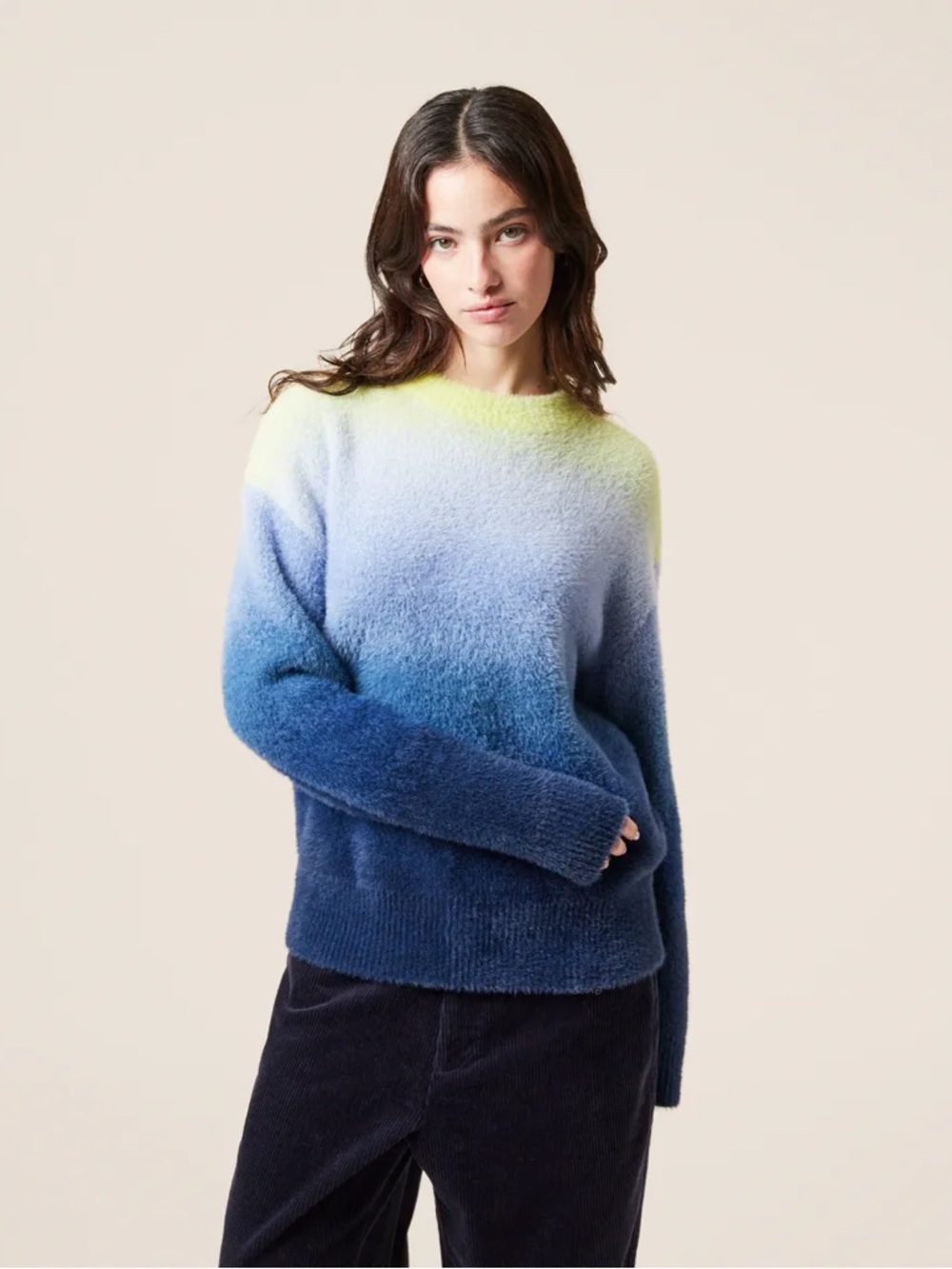 Nude Project GRADIENT COZY SWEATER BLUE New Size Small